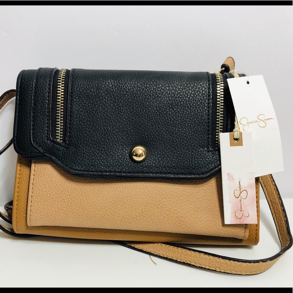 Jessica Simpson Two Tone Brown & Black Tote Purse